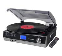 Sunstech PXR23 - Tocadiscos de Vinilo Vintage, Reproductor de Vinilo y Reproductor de Musica Mediante Bluetooth, USB y sintonizador de Radio FM. 2 Altavoces Incorporados (10W). Color Negro.
