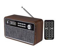 Radio - Sunstech RPBT500, Inalámbrica, FM, Bluetooth, USB, Mando, 6W, Marrón