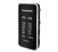 Sunstech RPC6 FM/Am Radio de Bolsillo Portátil Pequeña y Analógica. Sintonizador Multibanda. Funciona con 2 Pilas AAA. Color Plata