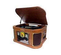 Sunstech tocadiscos de vinilo de madera con conexión inalámbrica y a