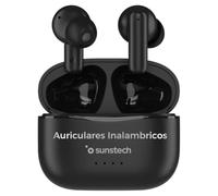 Auriculares Bluetooth Sunstech WAVEPODSBK con estuche de carga/ Autonomía 4.5h/ Negros
