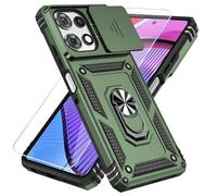 SunStory Funda compatible con Motorola Moto G Power 5G 2025/Moto G Power 5G 2026/Moto G Play 2025 con protector de pantalla HD, cubierta de cámara deslizante y soporte, [grado militar], color verde