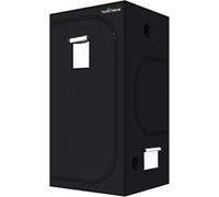 SunStream Tienda de campaña para cultivos hidropónicos, 90 x 90 x 200 cm, tienda de campaña de cultivo 600D con ventana de observación de Mylar altamente reflectante, resistente al agua y bandeja