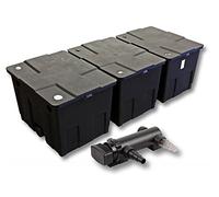 SunSun 3 Cámaras Juego de filtros para 90000l Estanque con 18W UVC 3 Clarificador Jardin