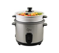SUNTEC Arrocera y vaporera 2 en 1 - Tapa de 1 litro, acero inox. con capa antiadherente - Recipiente para cocer verduras - Con conservación de calor - Cuchara y taza medidora - RKO-9974 Thuy-Denise