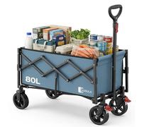SUNULA Carro Plegable pequeño 80L 100KG, Carro Plegable con Peso reducido, Carro Todoterreno con Frenos, Azul