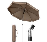 Sunula Sombrilla 180 cm con Funda, Sombrilla de Jardín con Inclinación y Mástil de 2 Piezas Altura Regulable, UPF50+ Protección UV, Impermeable, para Balcón Jardín Playa Terraza