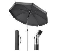 Sunula Sombrilla 180 cm con Funda, Sombrilla de Jardín con Inclinación y Mástil de 2 Piezas Altura Regulable, UPF50+ Protección UV, Impermeable, para Balcón Jardín Playa Terraza