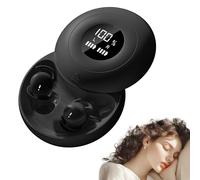 sunvito Auriculares para Dormir, Mini Auriculares para Dormir, inalámbricos Bluetooth 6.0, Silicona líquida, para Dormir de Lado, indicador de Potencia para Entrenar, Trabajar, Viajar (Negro)