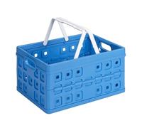 Sunware - Caja Plegable Cuadrada con asa, Color Azul, Talla única