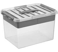 Sunware H6161002 - Caja de almacenaje "the q-line", 22 litros, con tapa, transparente, 1 unidad