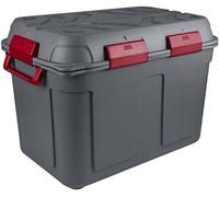 Sunware Q-Line - Caja de almacenaje impermeable (160 L, 790 x 545 x 545 mm), color gris y rojo