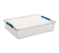 Sunware Q-Line - Caja de Almacenamiento, 60 L, Color Azul Transparente