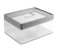 Sunware Sigma Home - Tarro de almacenamiento de 3,3 L, color gris transparente, 24 x 18 x 11,4 cm, herméticamente apilable, sin BPA, irrompible, caja de almacenamiento, organizador de cocina