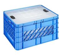 Sunware Square - Caja para Vasos (52 L, con Tapa, para 30 Vasos de cóctel, Vino o champán), Color Azul