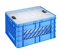 Sunware Square - Caja para Vasos (52 L, con Tapa, para 60 Vasos de Cerveza o Limonada), Color Azul