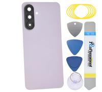 sunways Cristal trasero de repuesto para Samsung Galaxy A56 con bisel de cámara trasera, lente de cámara trasera, adhesivo precortado y kit de herramientas SM-A566V, color rosa