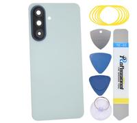 sunways Cristal trasero de repuesto para Samsung Galaxy A57 con bisel de cámara trasera, lente de cámara trasera, adhesivo precortado y kit de herramientas A57 5G Icyblue