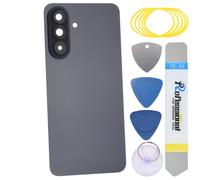 sunways Cristal trasero de repuesto para Samsung Galaxy A57 con bisel de cámara trasera, lente de cámara trasera, adhesivo precortado y kit de herramientas A57 5G, color gris
