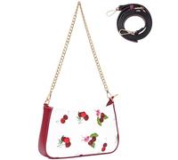 Sunwel Fashion Bolso bandolera pequeño con estampado lindo y correas dobles para mujer, Cereza, 90