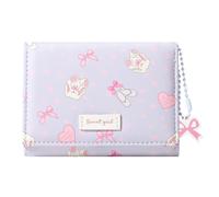 Sunwel Fashion Carteras pequeñas y bonitas con ballets, diseño de lazo floral, tarjetero, ventana de identificación para mujeres y niñas, Púrpura, Coqueta