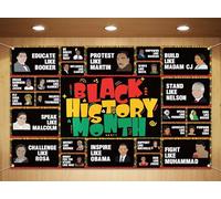 Sunwer Decoración del Mes de la Historia Negra, telón de Fondo para Cabina de Fotos, póster de Arte Escolar Afro afroamericano para Aula, tablón de anuncios, Pancarta Colgante (5.9 x 3.6 pies)