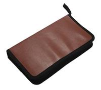 sunwes 80-Discos Portátil De Cuero Bolsa De Almacenamiento Con Cremallera Caja De Almacenamiento Para CD DVD Álbum - Marrón