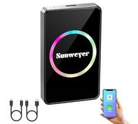 Sunweyer 2025 Adaptador inalámbrico CarPlay para Android Auto Streaming Box SW12 Pro con Netflix, Youtube, Hulu, Instalación de Aplicaciones - AI Box, Dual WiFi, HDMI, luz Ambiental LED (SW12 Pro)