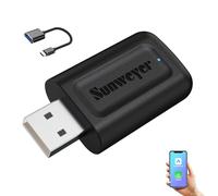 Sunweyer neuester Adaptador Inalámbrico CarPlay & Android Auto 2 IN 1 Dongle,Auto-Conexión,Puerto USB-A, unterstützt Online-Updates, Kabel zu Wireless Adapter
