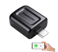 sunweyer neuester Adaptador Inalámbrico CarPlay & Android Auto 2 IN 1 Dongle,Auto-Conexión,Puerto USB-A, unterstützt Online-Updates, Kabel zu Wireless Adapter (Type-C)