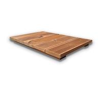 SUNWOOD Plataforma de ducha 60 x 40 cm de madera Thermo-Wood interior/exterior, con patas antideslizantes