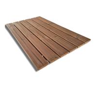 SUNWOOD Plataforma de ducha de madera Thermo-Wood 118 x 78 cm interior/exterior, con patas antideslizantes