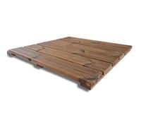 SUNWOOD Thermo-Wood - Tabla de ducha de madera para interior y exterior, 78 x 78 cm, con pies antideslizantes