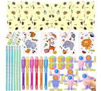 SUNXBUK Piñata Cumpleaños Infantil 42 Piezas,Regalos de Fiesta de Juguetes Pinata para Niños,Juguetes de Fiesta de Cumpleaños,Boligrafo Tinta Luminosidad y Libreta,Lápices,Borrador,Sacapuntas