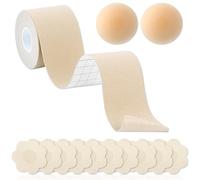 SUNXBUK Sujetador Adhesivo Push up,Boob Tape,Pezoneras Adhesivas Invisibles,Invisible Adhesivo Pecho,Cinta Adhesiva para el Pecho,Adecuado para Vestidos Pequeños con Escote en V, Vestidos Escotados