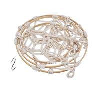 Sunxtzyl Cesta Colgante de Frutas de múltiples Capas, Hamaca de Red de bambú Tejida con Cuerda de algodón para el hogar, Organizador de Almacenamiento de Verduras de múltiples Capas con