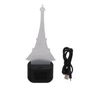 Sunxtzyl Eiffel Tower 3D Lamp Acrylic Night Light with RGB Dimming, Digital Alarm Clock and Perpetual Calendar, USB or Battery Powered, Backlit Display for Bedroom Desk Nightstand