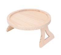 Sunxtzyl Sofa Armrest Tray Wooden Foldable, Couch Cup Holder with Adjustable Clamp On Side Table, Natural Pine Wood Arm Tray for Living Room TV Watching and Snacking