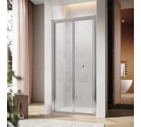 SUNXURY Puerta corredera de ducha 86 x 185 cm, puerta plegable de 86 cm, puerta nicho plegable de cristal templado de 5 mm, rango de ajuste de 82 - 86 cm, altura: 185 cm