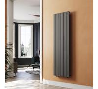 SUNXURY Radiador plano antracita 1600 x 460 mm radiador para cuarto de baño diseño vertical de una sola pieza radiador de panel de baño conexión central