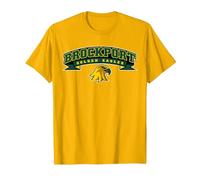 SUNY Brockport Golden Eagles Banner Logo Camiseta, Hombre, Dorado Brillante, XL