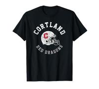 SUNY Cortland Red Dragons Retro Football 80's Distressed Camiseta