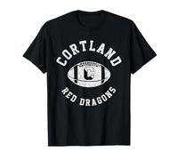 SUNY Cortland Red Dragons Retro Football Distressed Camiseta