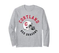 SUNY Cortland Red Dragons Vintage Football Helmet Manga Larga