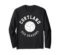 SUNY Cortland Red Dragons Volleyball Vintage 90's Manga Larga