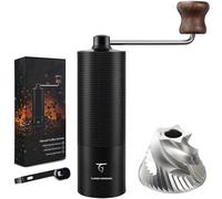 SUNYA Molinillo de Café Manual con Cónica de Acero Inoxidable incluye un Recetario de Café Molino de Cafe Portátil con Molido Preciso Ajustable, Negro (MCG-02 Negro)