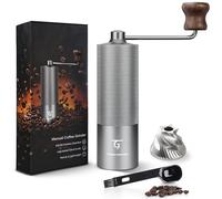 SUNYA Molinillo de Café Manual con Cónica de Acero Inoxidable incluye un Recetario de Café Molino de Cafe Portátil con Molido Preciso Ajustable para Espresso Chemex, Negro (MCG-02 Gris)