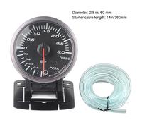 Sunydog 2.5 Pulgadas 60 Mm 3.0 Bar LED Modificación del Automóvil Turbo Boost Gauge Meter Puntero DC12V, Fácil de Instalar, Universal para Vehículos Turboalimentados de