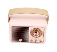 Sunydog Altavoz Retro, Transmisión Rápida Estéreo HiFi, Altavoz Vintage Portátil con Efecto de Sonido de 360 Grados para el Hogar Al Aire Libre, Liviano, Apariencia Compacta, Fácil de (Rosa)