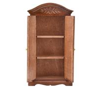 Sunydog Armario de Madera para Casa de Muñecas con Puertas Dobles Estilo Vintage para Accesorios Casa Muñecas a Escala 1:12, Color Rojo Vino (Marrón)